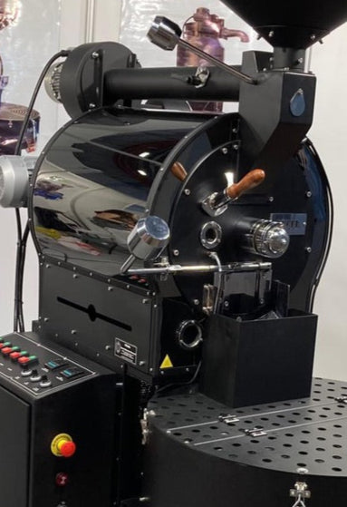 Turkish coffee roaster in sleek all-black edition for professional cafés and roasteries